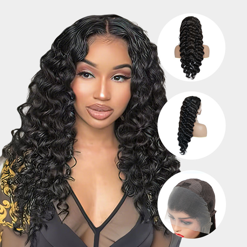 13x4 13x6 Loose Deep headgear Lace Frontal Transparent Lace Human Hair 180%
