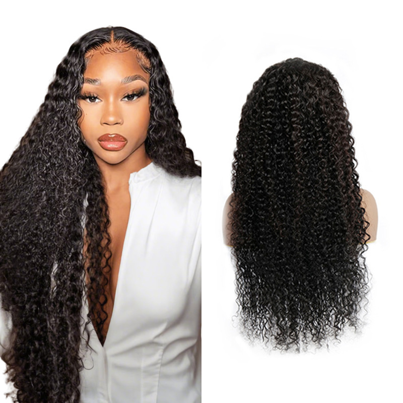 6x67x7 Transparent Lace HumanHair European and American CurlyWave headwear 180%