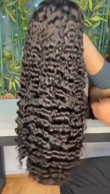 Super Double Drawn Burmese Curly Human Hair Glueless Wig