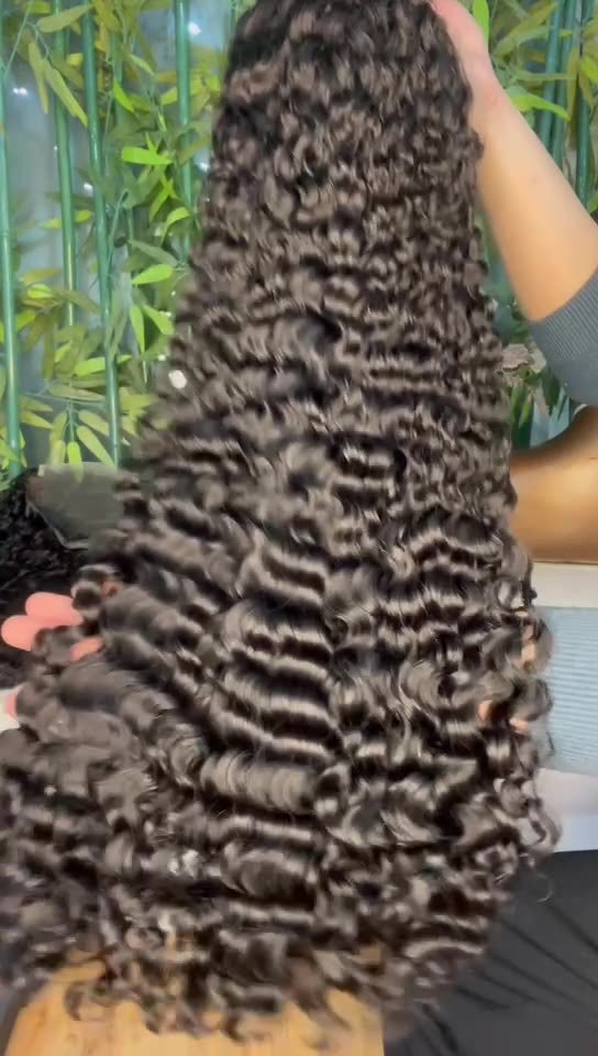 Super Double Drawn Burmese Curly Human Hair Glueless Wig