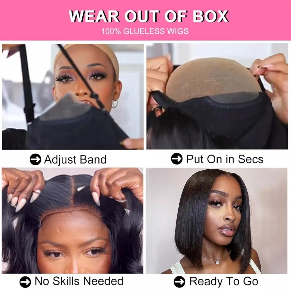 Wear Go Glueless Ready Wig Raw Vietnamese Human Hair Bo b Wig