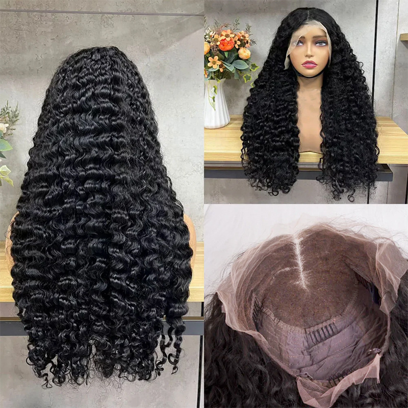 Super Double Drawn Burmese Curly Human Hair Glueless Wig