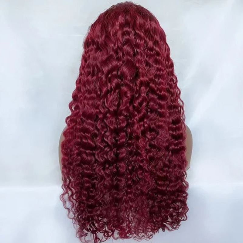 99J Burgundy Glueless Lace Front Wigs Human Hair 13x4