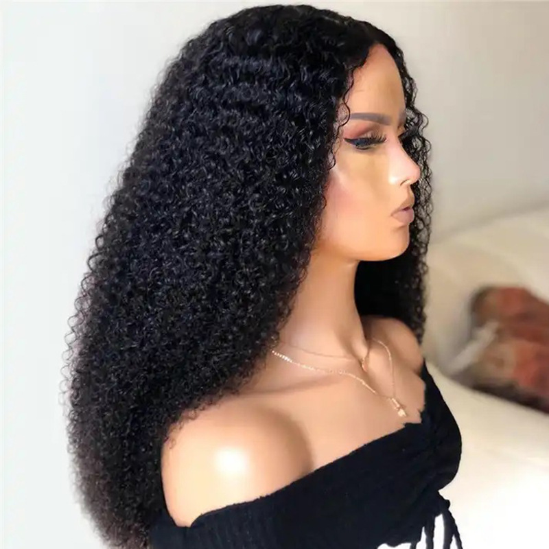 Kinky Curly 13*4 Lace Headgear With a Curved Real Hairstyle Human Hair Lace Wig Sale