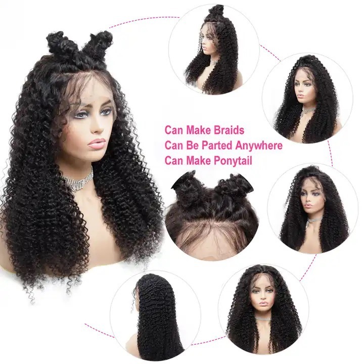 Kinky Curly 13*4 Lace Headgear With a Curved Real Hairstyle Human Hair Lace Wig Sale