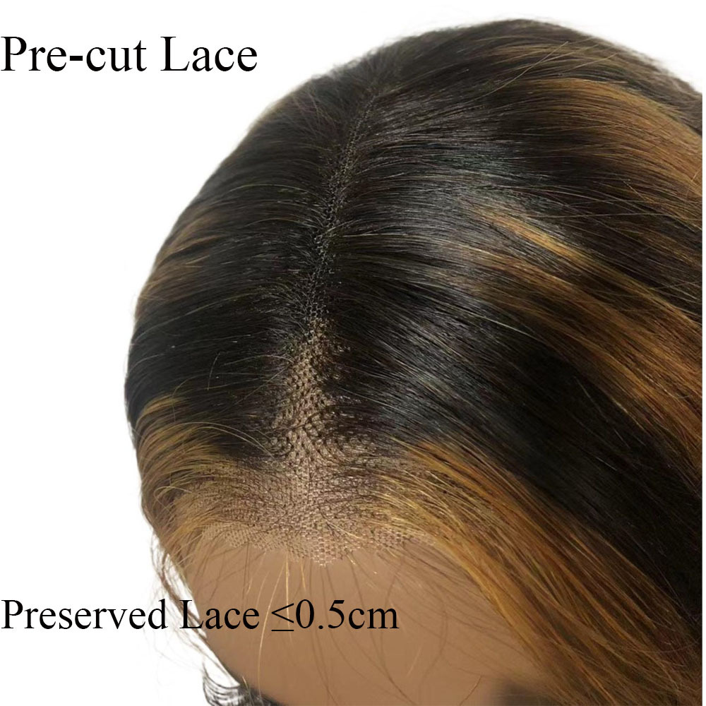 Lyra Hair 180% Density Black with Blonde Highlights Loose Body Wave Human Hair Wig, Glueless Wigs Human Hair Pre Plucked Pre Cut 13X4 Outre Melted Hairline Lace Front Wig