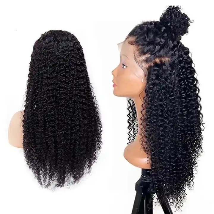 Kinky Curly 13*4 Lace Headgear With a Curved Real Hairstyle Human Hair Lace Wig Sale