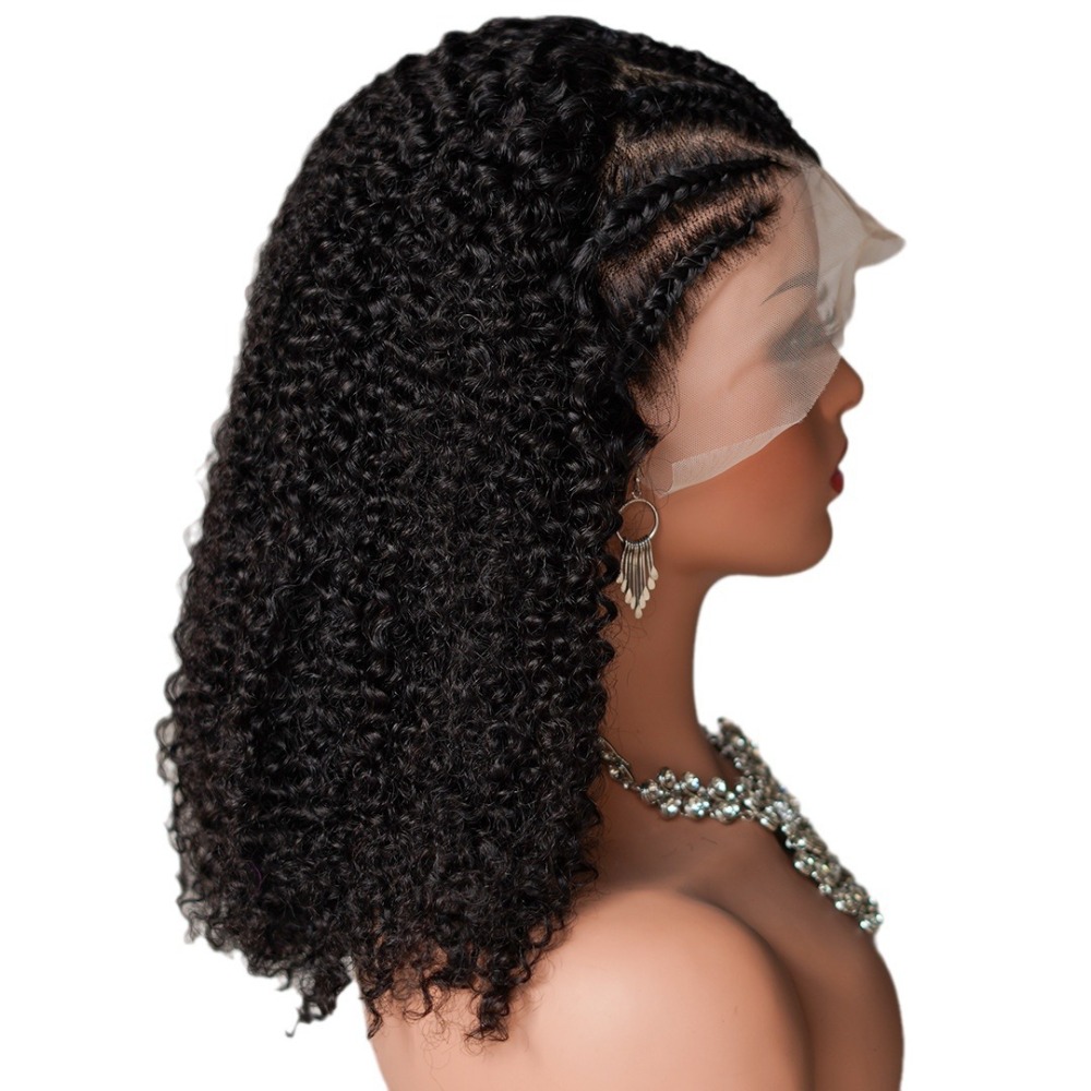 Hot-selling Black Braid Front Lace Human Hair Cover Lace Front Braided Wigs