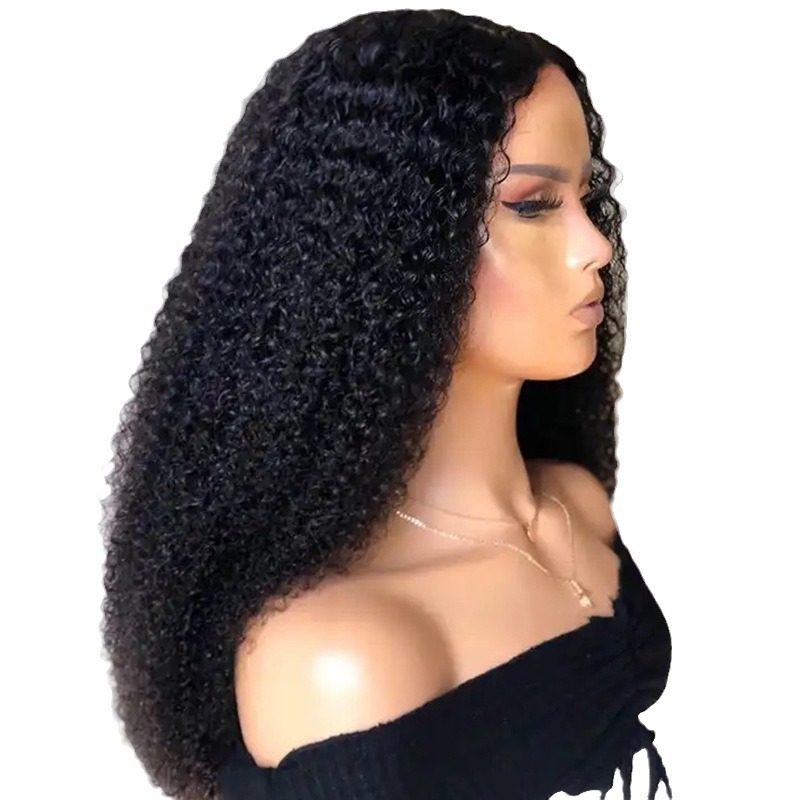 Kinky Curly 13*4 Lace Headgear With a Curved Real Hairstyle Human Hair Lace Wig Sale