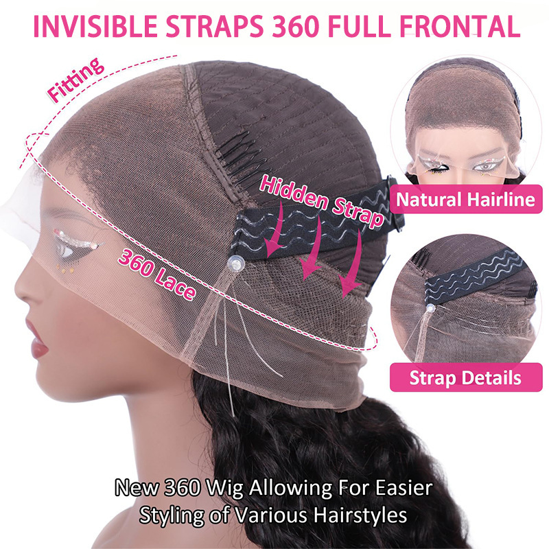 Glueless 360 HD Frontal Wig Invisible Strap Ready Wear Go