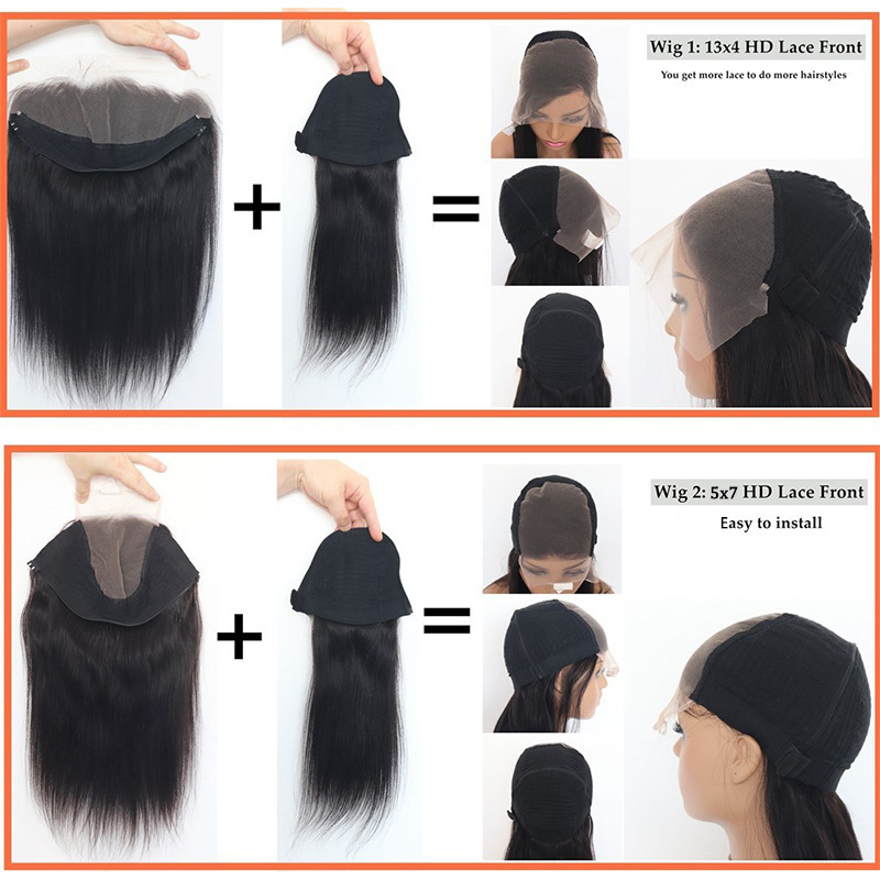 New Zipper Flip Block Human Hair Wig High-quality Human Hair