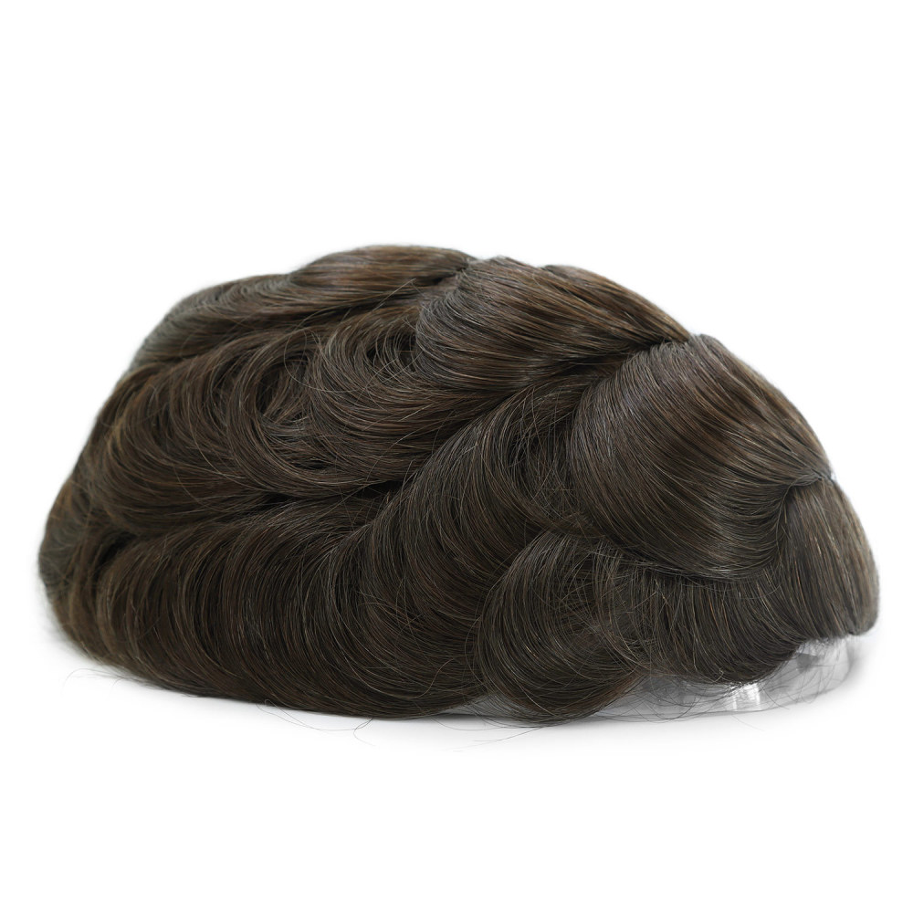 8x10 Inch PU Thin Skin Toupee for Men - Human Hair Replacement System,Natural Look Hair Prosthesis Units for Men, Durable & Breathable Hairpiece