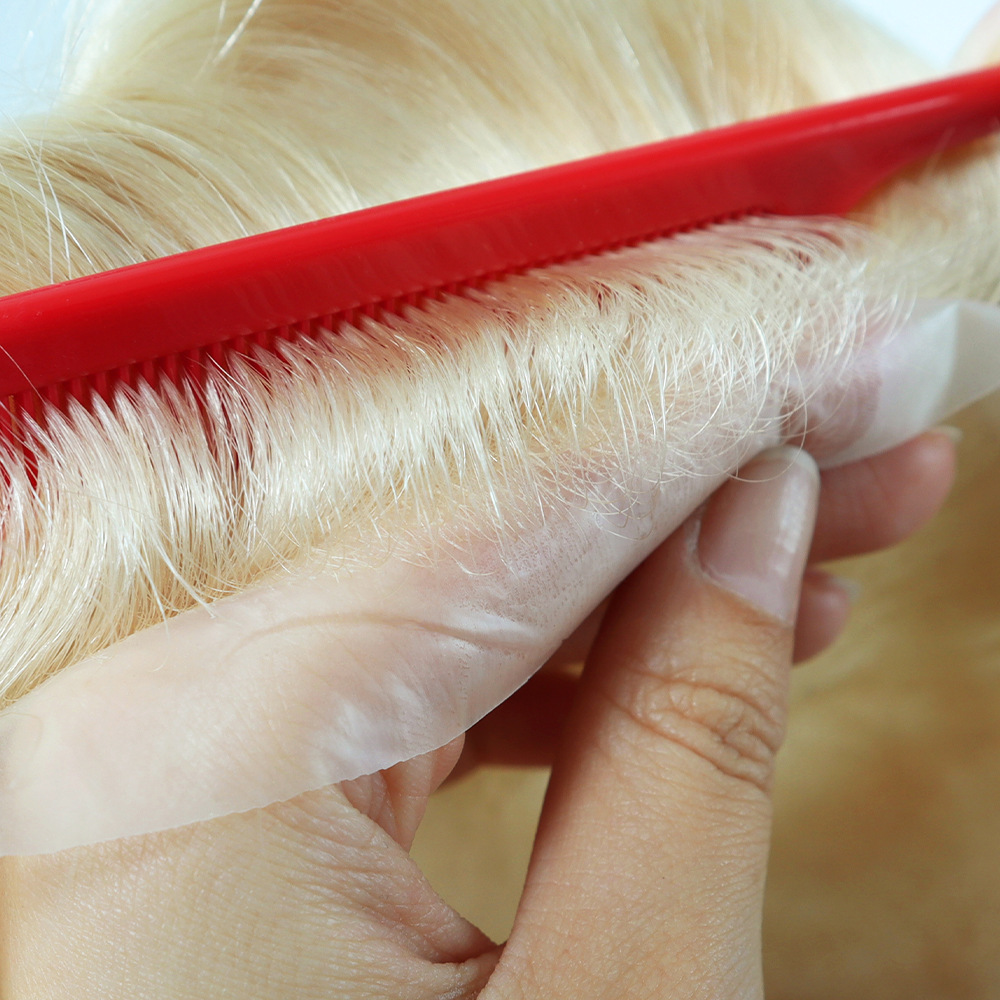 European human hair toupee for men Vloop Thin skin PU 10x8" base Straight hairs mens topper protese pieces replacement system for man 6" length hair prosthesis units wig