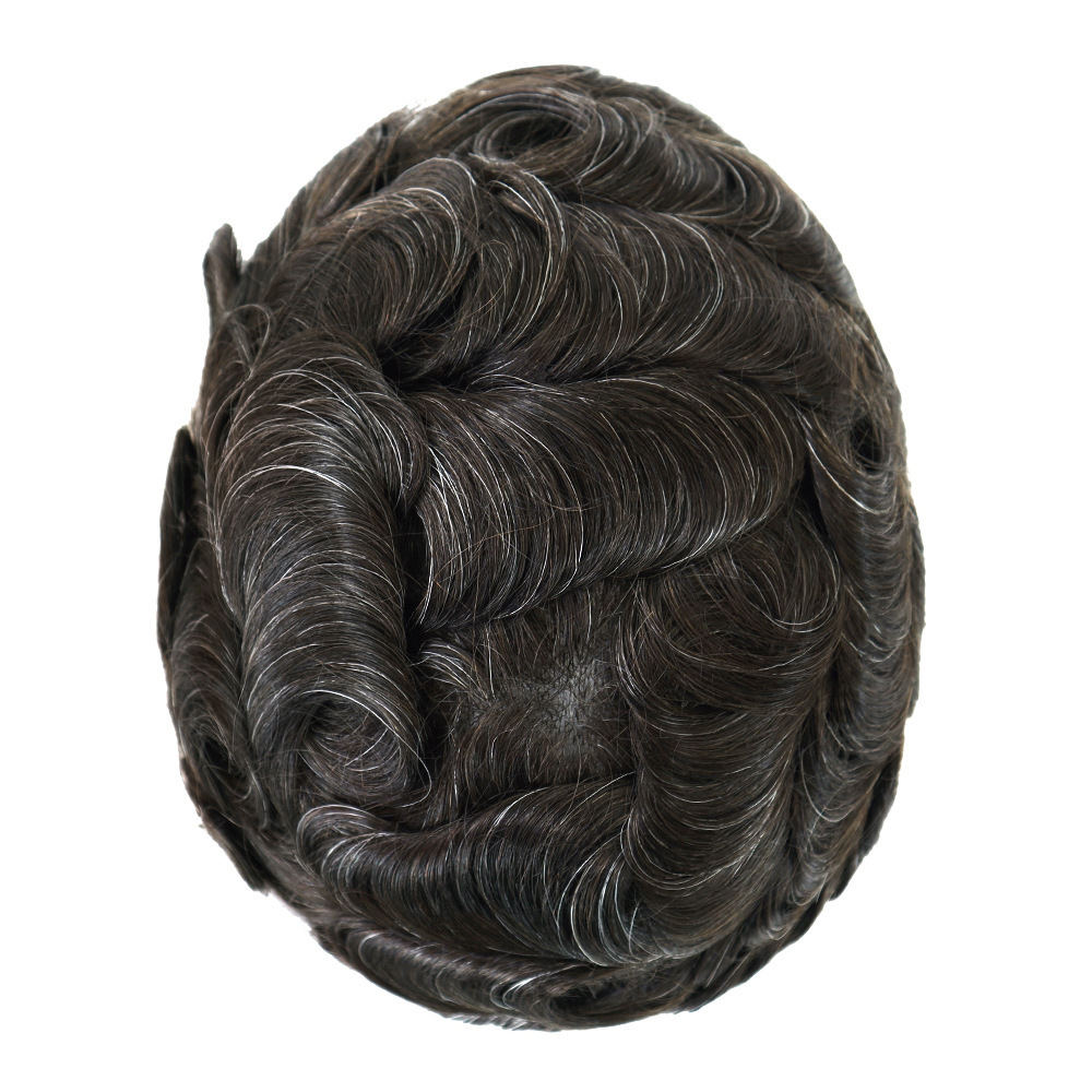 BIO01 Thin Skin Toupee for Men, 8x10 Inch Real Human Hair System, 100% Medium Density Mens Toupee