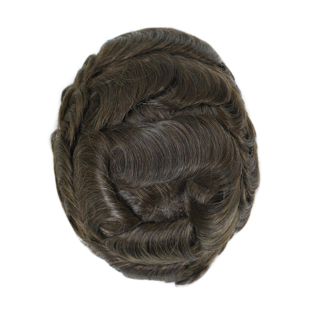8x10 Inch PU Thin Skin Toupee for Men - Human Hair Replacement System,Natural Look Hair Prosthesis Units for Men, Durable & Breathable Hairpiece