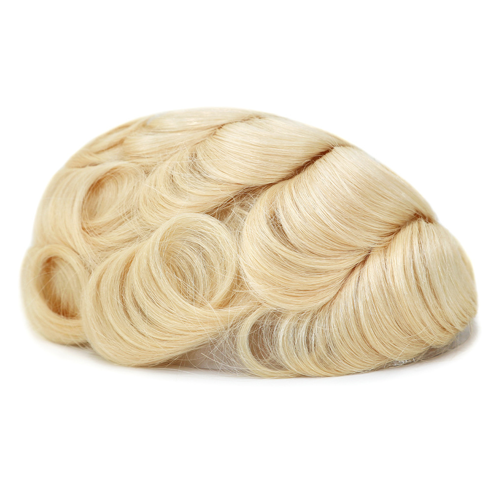 European human hair toupee for men Vloop Thin skin PU 10x8" base Straight hairs mens topper protese pieces replacement system for man 6" length hair prosthesis units wig