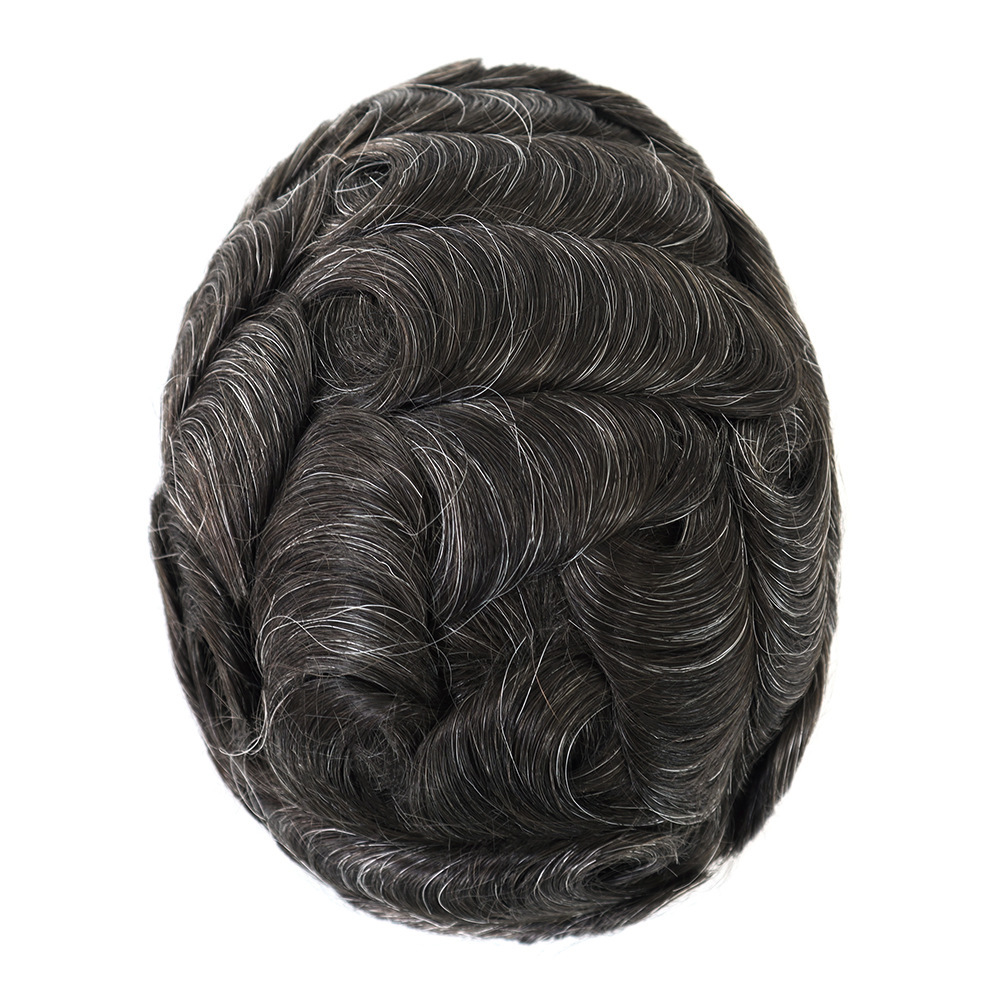 8x10 Inch PU Thin Skin Toupee for Men - Human Hair Replacement System,Natural Look Hair Prosthesis Units for Men, Durable & Breathable Hairpiece