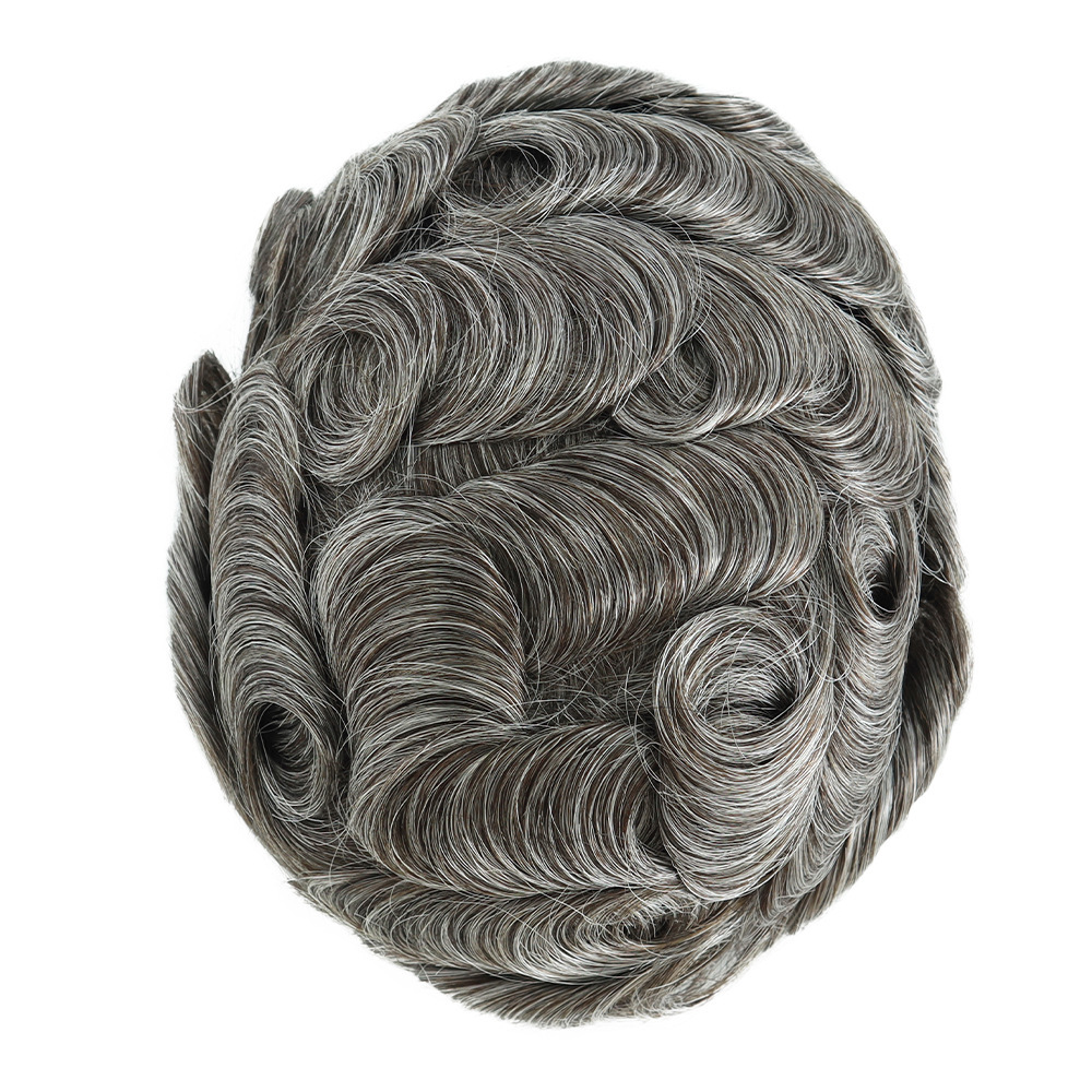 BIO01 Thin Skin Toupee for Men, 8x10 Inch Real Human Hair System, 100% Medium Density Mens Toupee