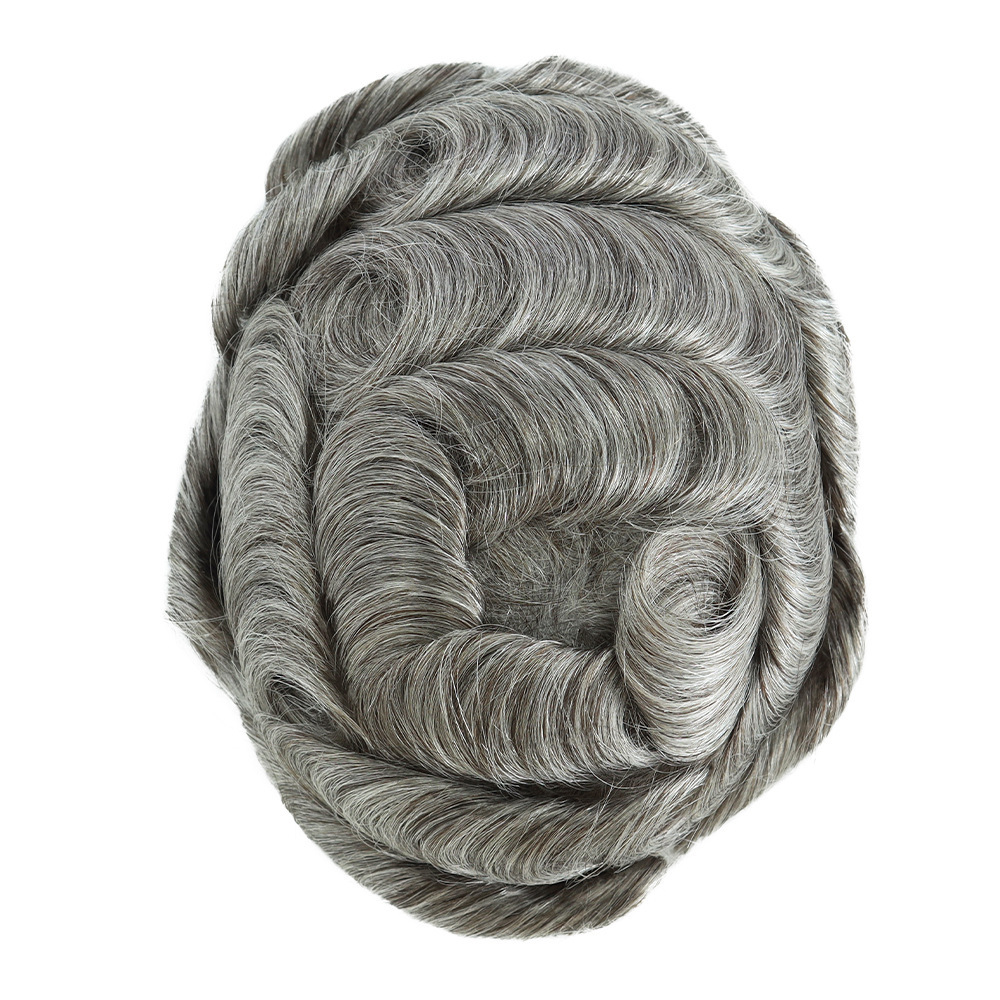 BIO01 Thin Skin Toupee for Men, 8x10 Inch Real Human Hair System, 100% Medium Density Mens Toupee