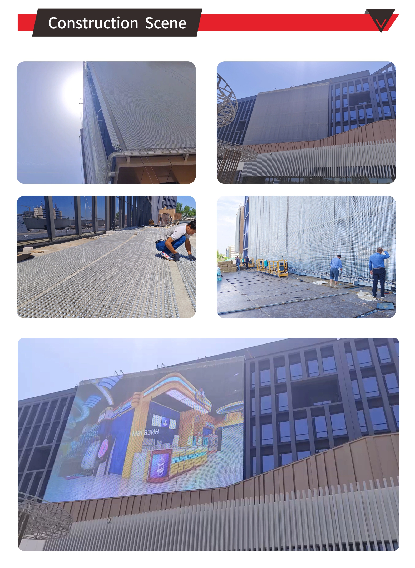 6leds/module Transparent all Black/White Outdoor Building Facades DMX SPI 24V RGB Pixel LED Grid Display For outdoor screen PP20 PP40 PP50 PP100 PP200  