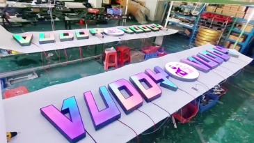 Iridescent Glowing Letters