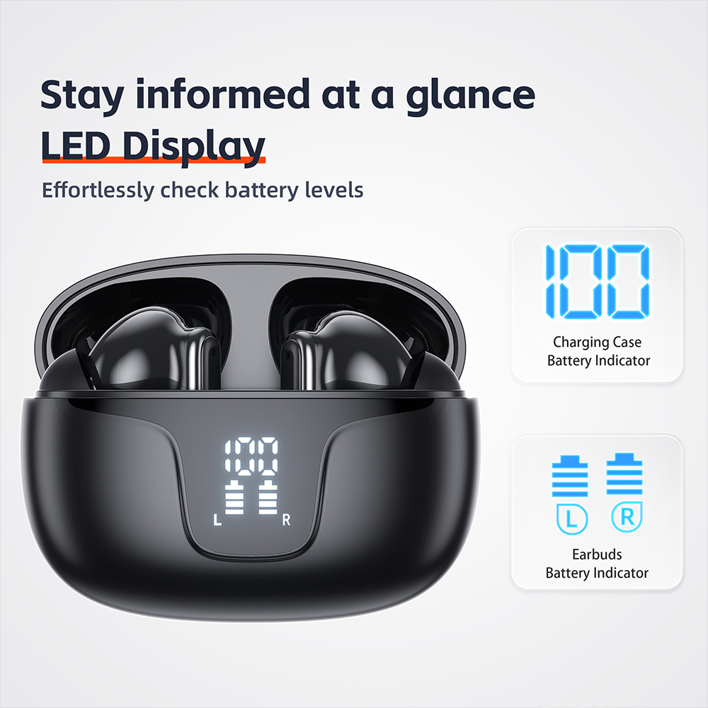 QERE E60 Active Noise Cancellation Reduction In Ear TWS Sport Headset Gaming Blue tooth Earbuds Wireless Headphones Earphone