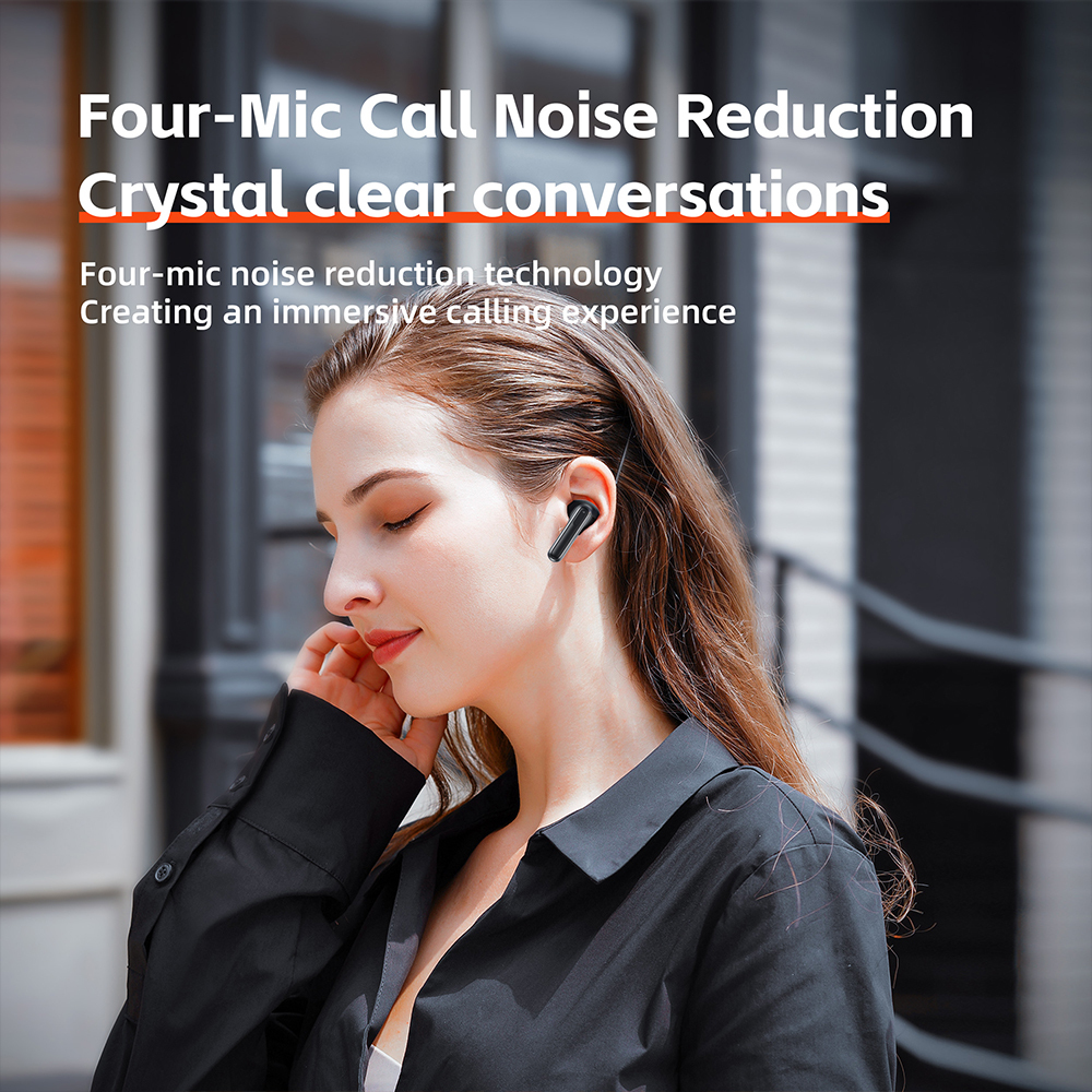 QERE E60 Active Noise Cancellation Reduction In Ear TWS Sport Headset Gaming Blue tooth Earbuds Wireless Headphones Earphone