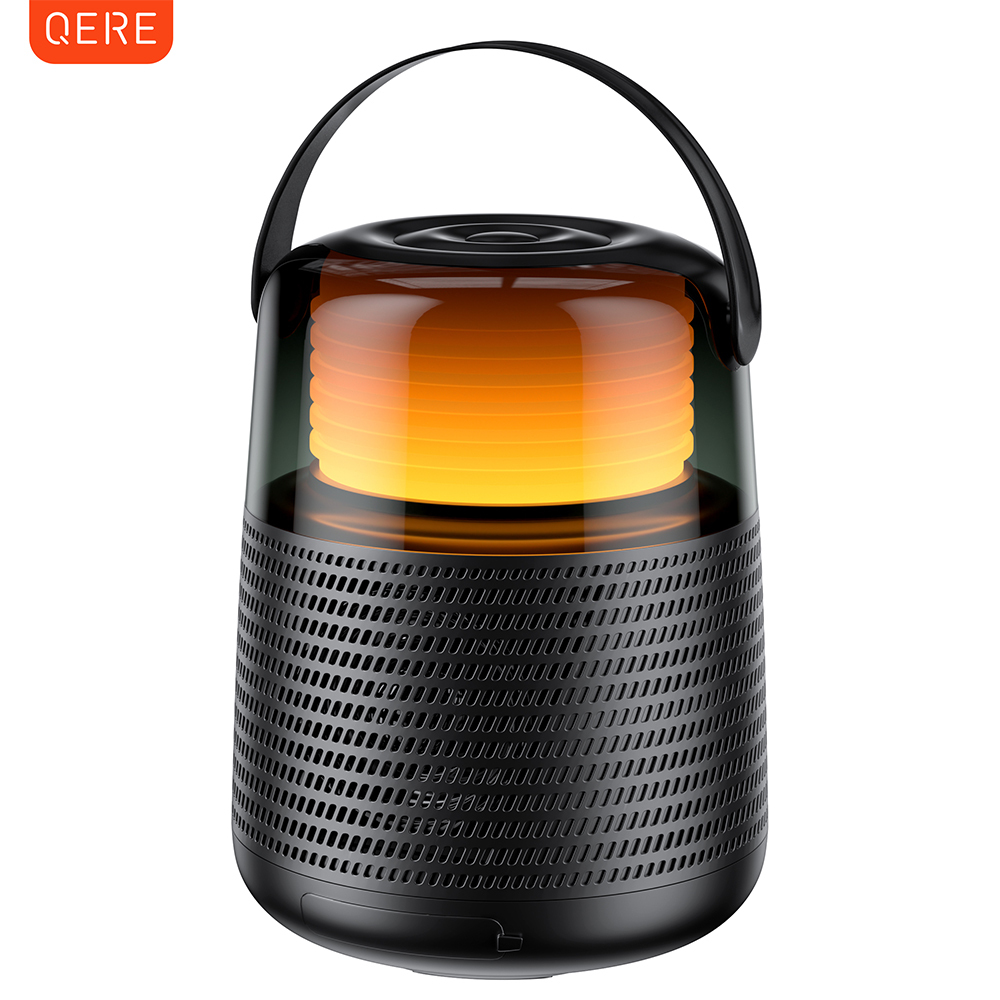 QERE HF55 Mini Portable Wireless Speaker Outdoor Subwoofer With Led Flashing Colorful Metal Bass Speaker