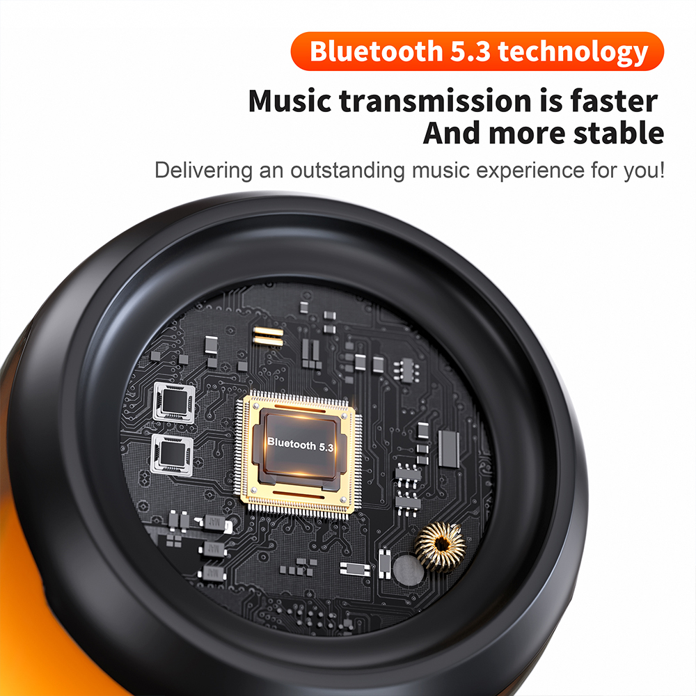 QERE HF22 Mini Portable Wireless Speaker Outdoor Subwoofer With Led Flashing Colorful Metal Bass Speaker