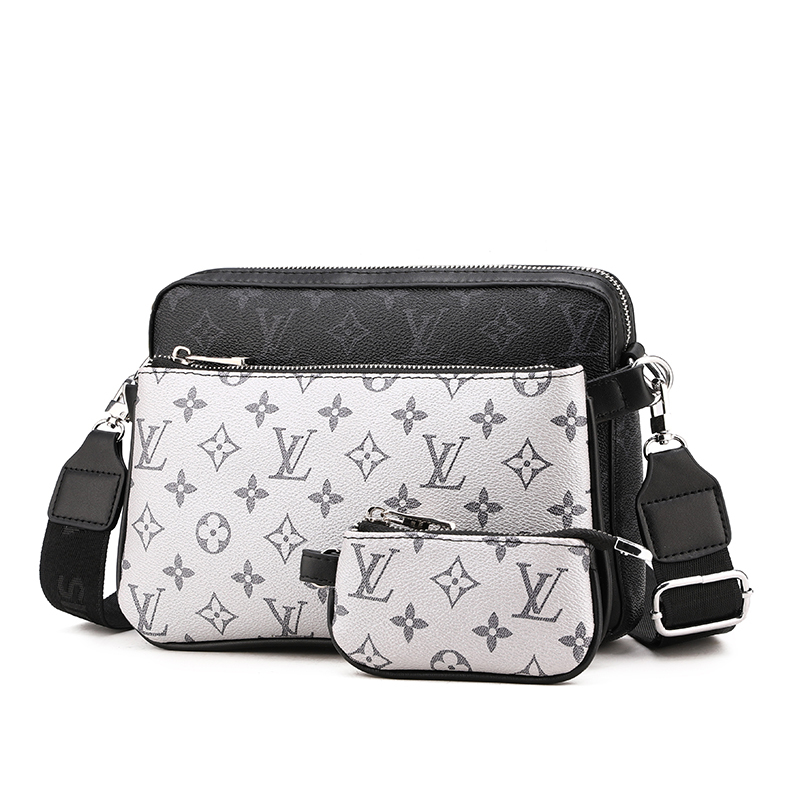 Men Bags White embossed three in one