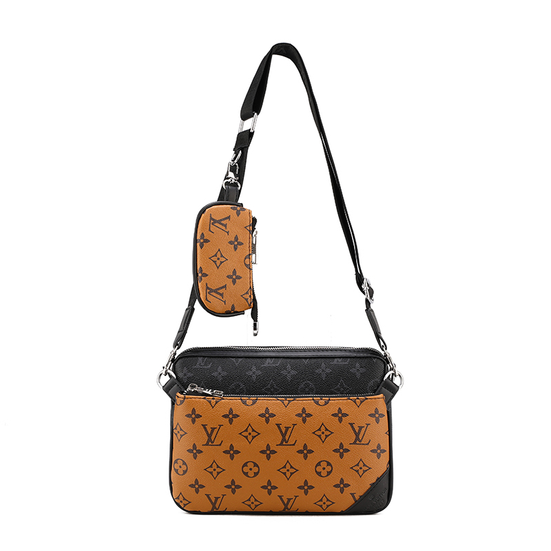 Men Bags LV White embossed three in one