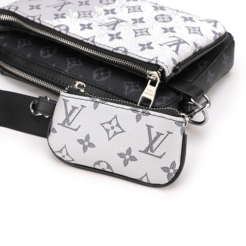 Men Bags White embossed three in one