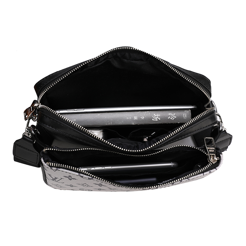 Men Bags LV White embossed three in one