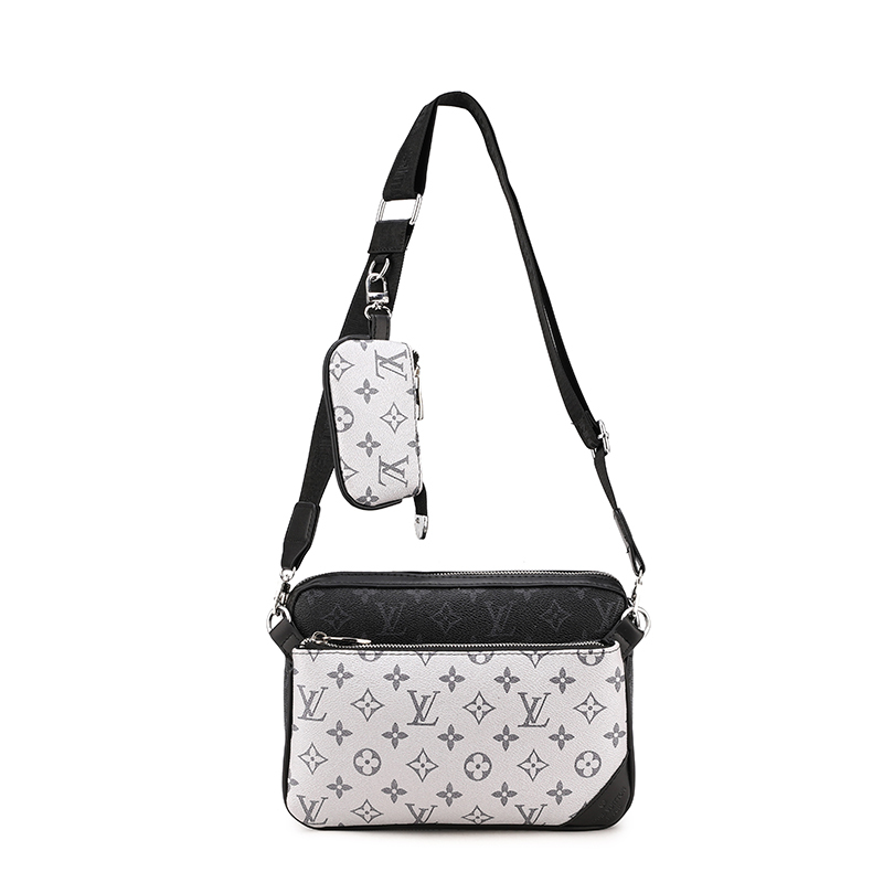 Men Bags White embossed three in one