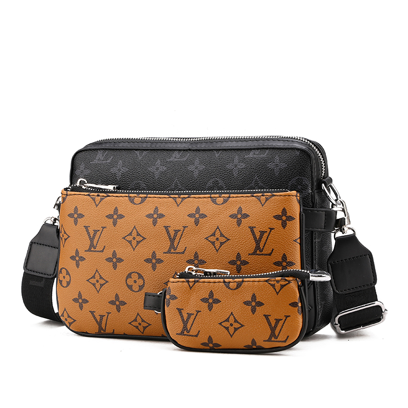 Men Bags White embossed three in one