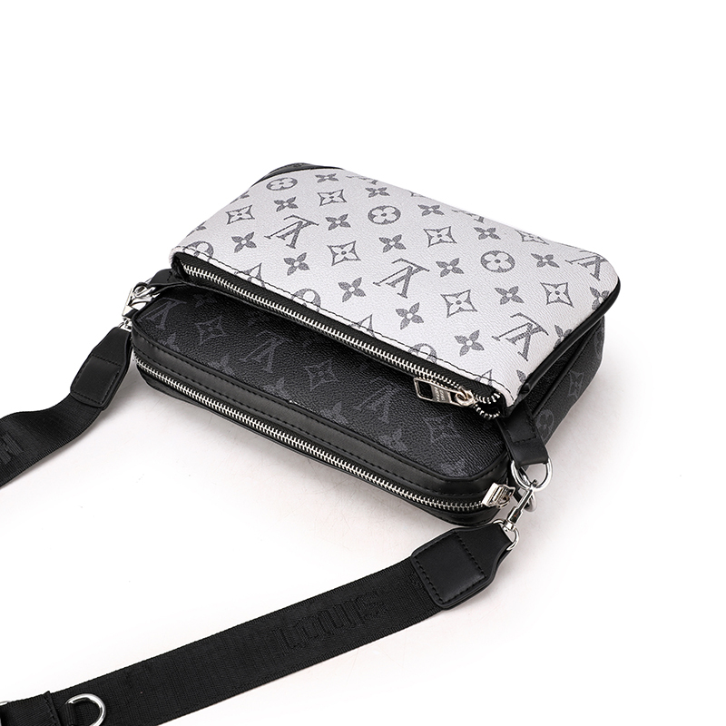 Men Bags LV White embossed three in one