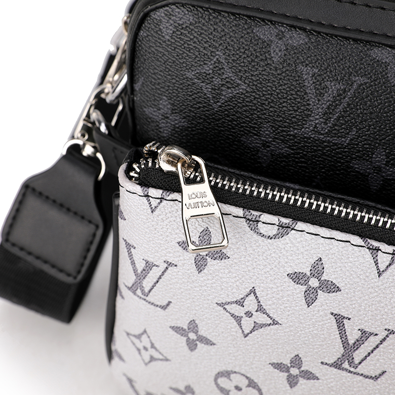 Men Bags LV White embossed three in one