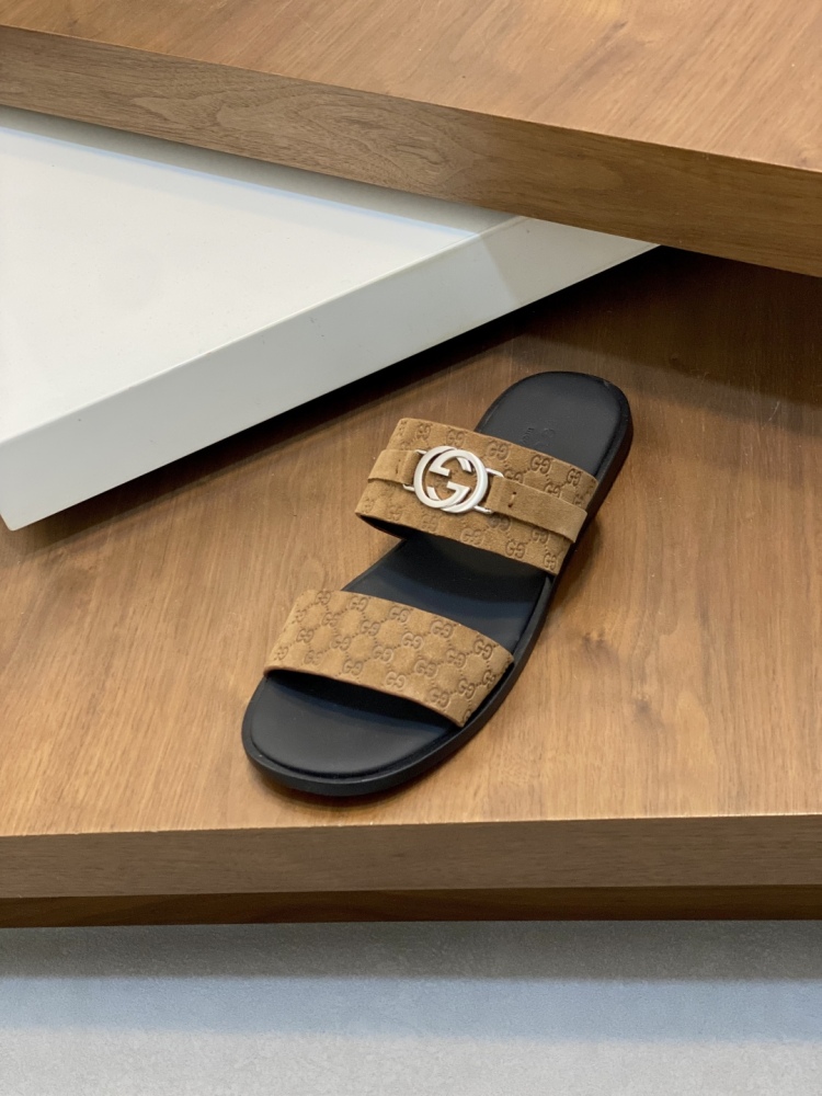 Men's interlocking double G slippers