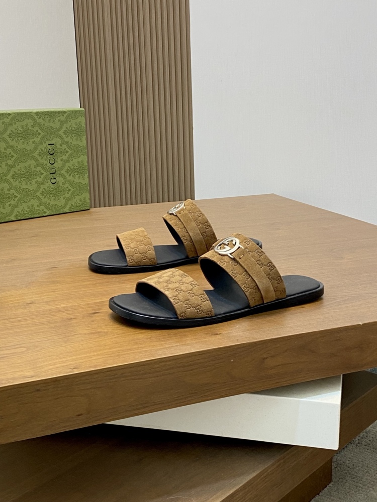 Men's interlocking double G slippers