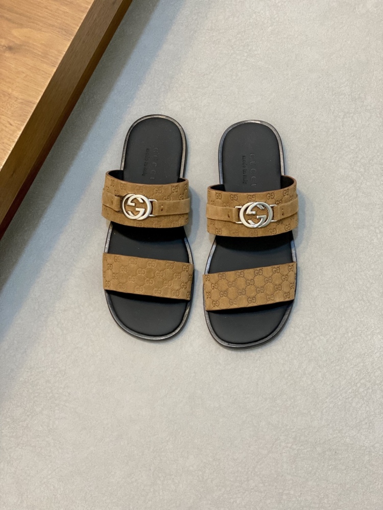 Men's interlocking double G slippers