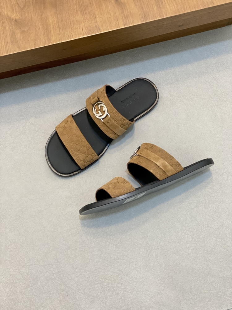 Men's interlocking double G slippers