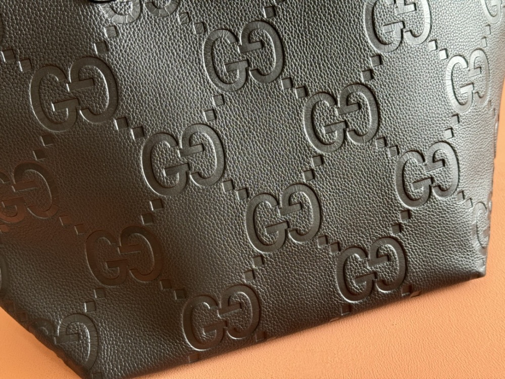 Grain texture double G design handbag