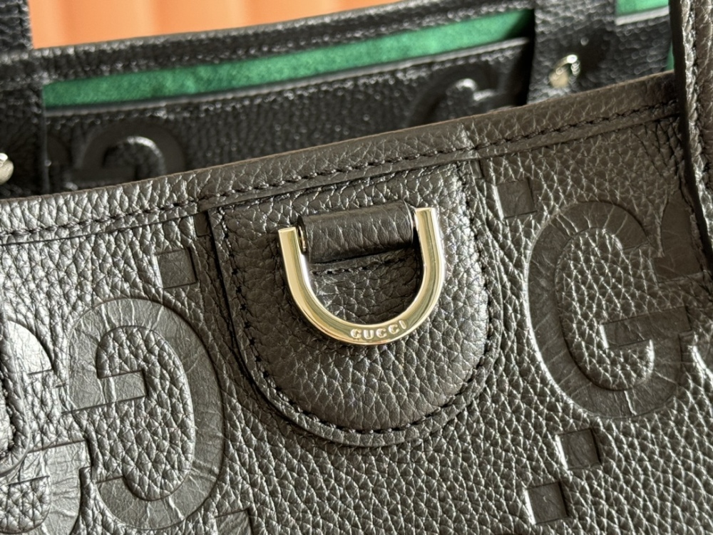 Grain texture double G design handbag