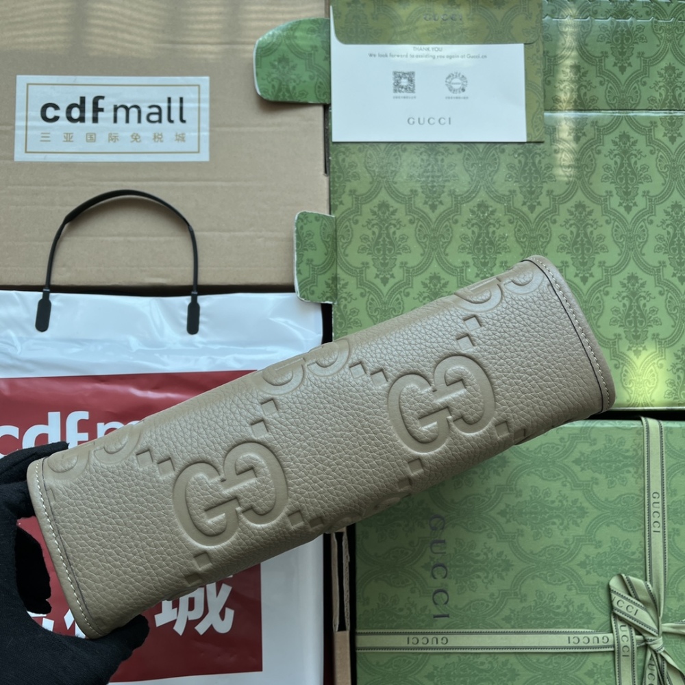 Printed embossed handbag