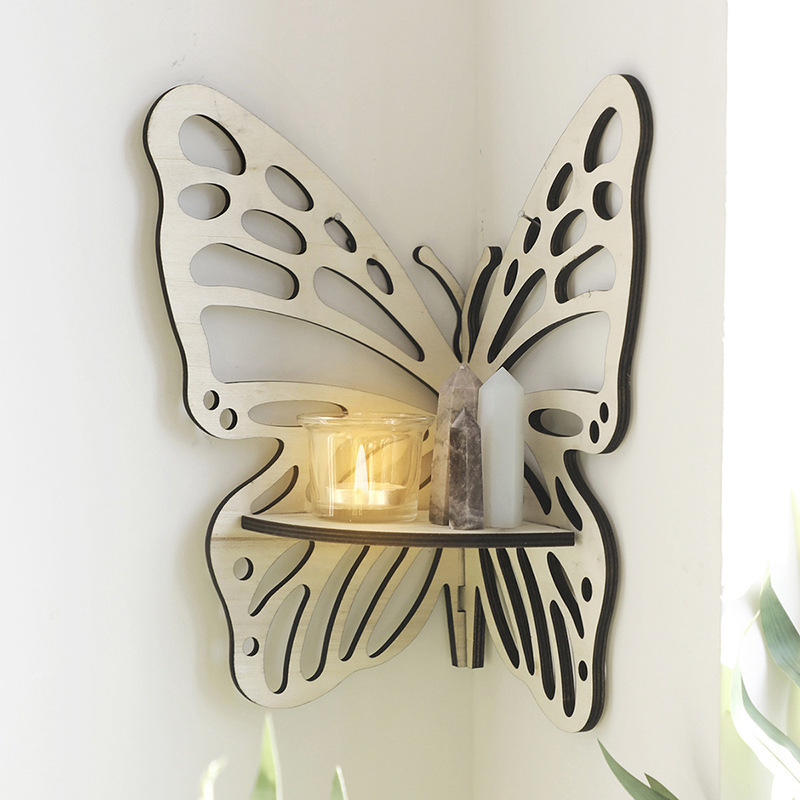 Elegant Wooden Butterfly Crystal Storage Rack - Perfect for Family Keepsakes!