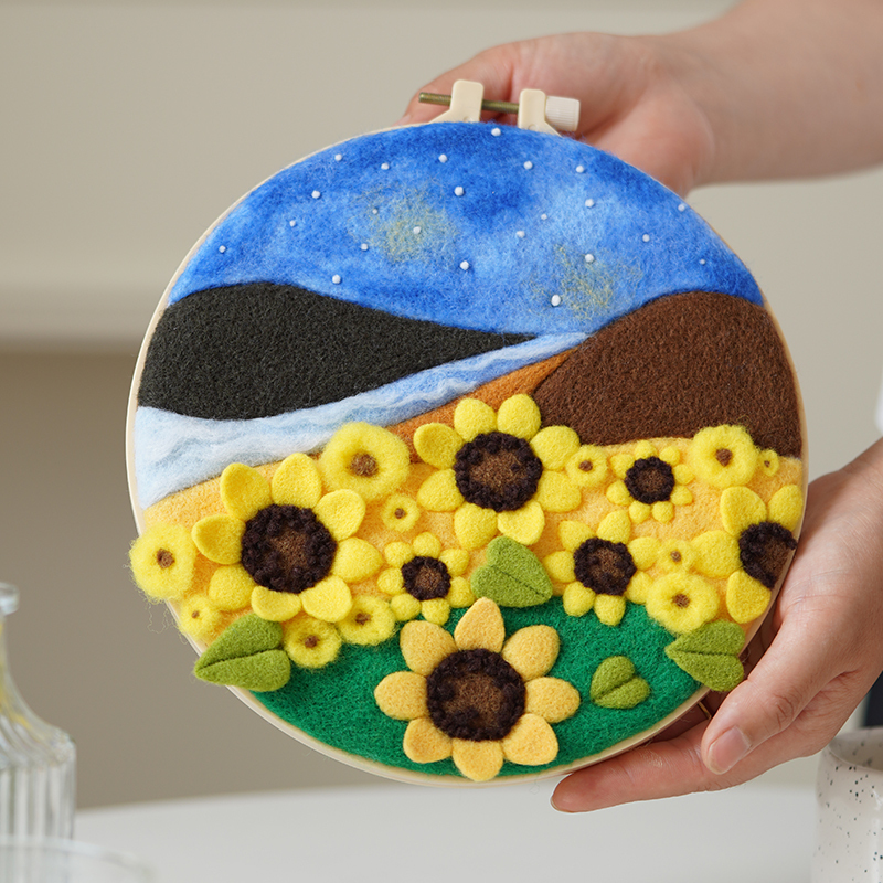 Poke Fun Wool Felt Needlework Kit for Beginners - Create Beautiful Wool Art!