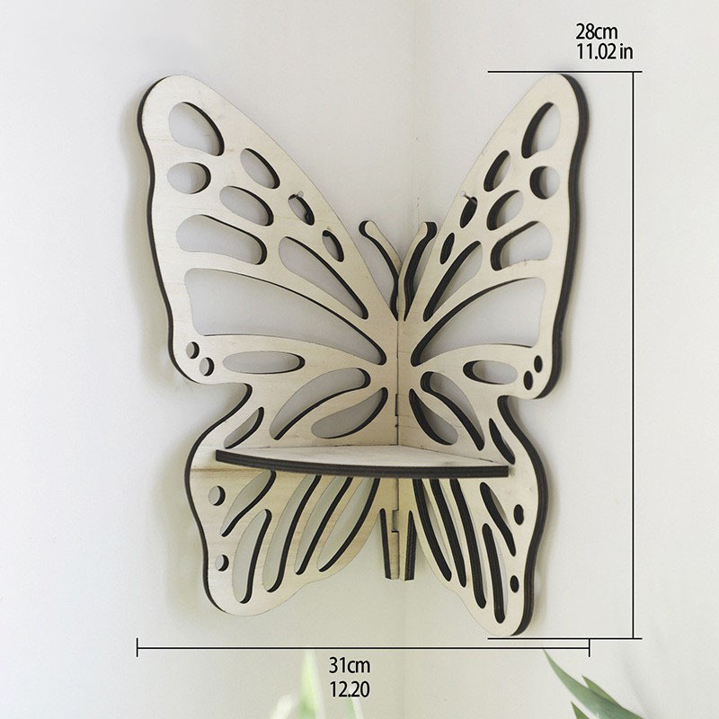 Elegant Wooden Butterfly Crystal Storage Rack - Perfect for Family Keepsakes!