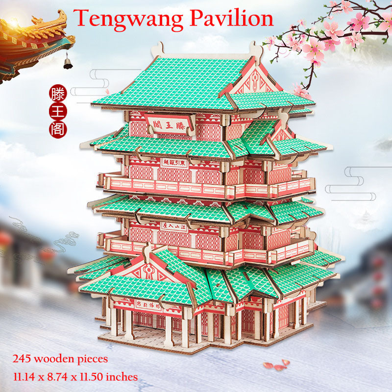 Traditional Chinese Architectural Villa Model Kit - A DIY Family Crafting Adventure!