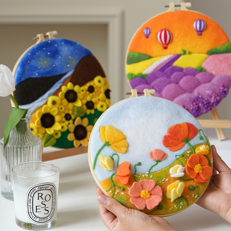 Poke Fun Wool Felt Needlework Kit for Beginners - Create Beautiful Wool Art!