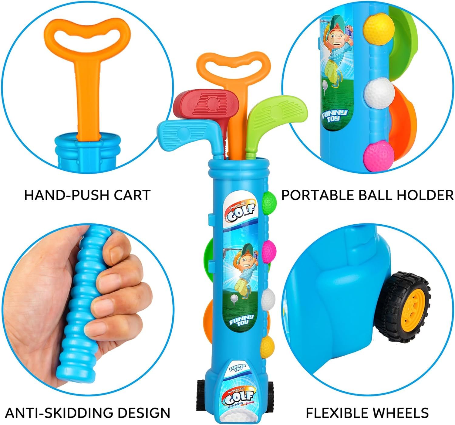 Children's Golf Clubs Parent-Child Outdoor Sports Game Set for Kindergarten Interactive Physical Education Boys' Ball Toy